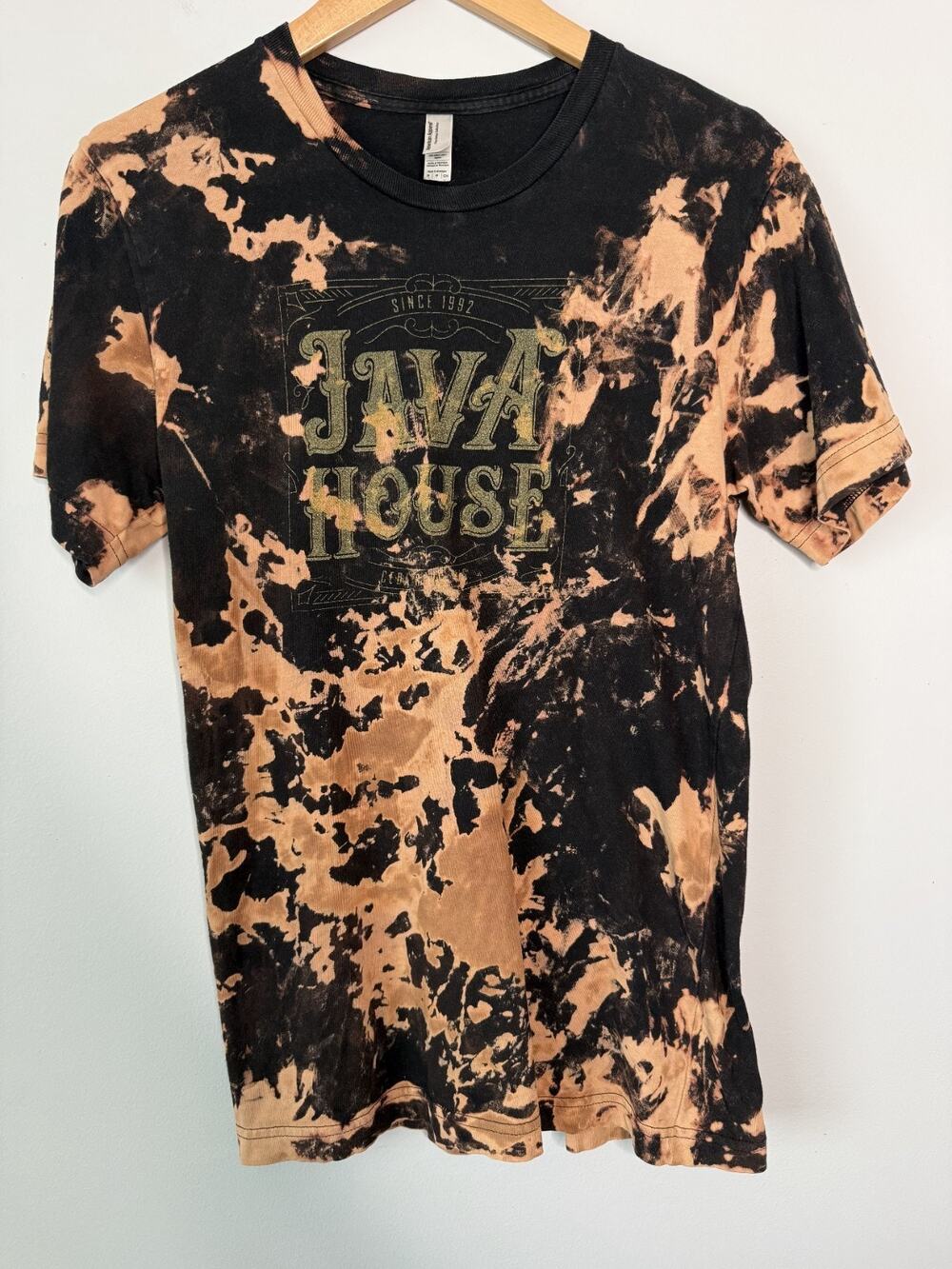 American Apparel Java House T-Shirt Black Coffee Sz S Hipster Hippie 100% Cotton